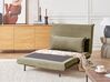 Sofa rozkładana welurowa jednoosobowa zielona oliwkowa SETTEN_874994