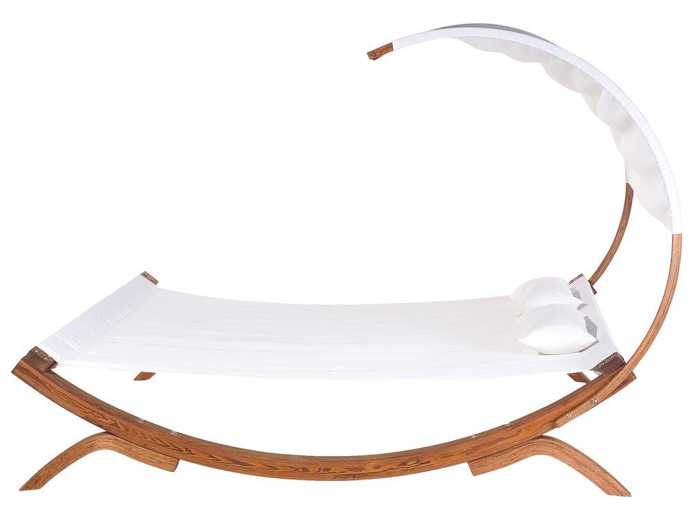 Cama de playa doble en madera blanco crema TERAMO | Beliani.es