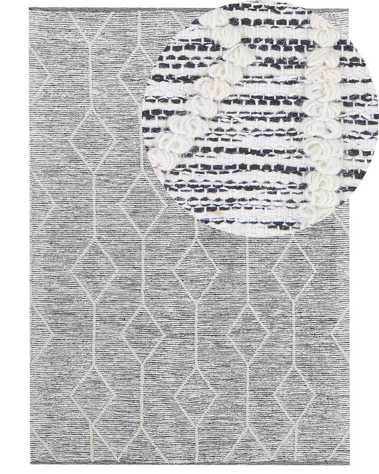 Alfombra de lana/algodón gris/beige 160 x 230 cm EDREMIT_802990