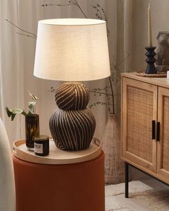 Pöytävalaisin keraaminen musta GUAPORE