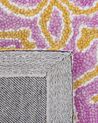 Alfombra de lana rosa/amarillo mostaza 200 x 200 cm AVANOS_830717