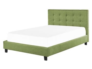 Fabric EU Double Size Bed Green LA ROCHELLE