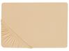 Drap-housse en coton 200 x 200 cm beige sable JANBU_845956