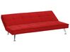 Sofá-cama de 3 lugares em tecido vermelho HASLE_589625