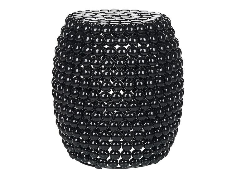 Beistelltisch schwarz Perlen-Optik oval ⌀ 28 cm UHANA_854146