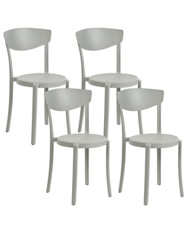 Set of 4 Dining Chairs Light Grey VIESTE