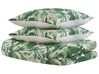 Cotton Sateen Duvet Cover Set Leaf Pattern 155 x 220 cm White and Green GREENWOOD_803092