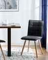 	Conjunto de 2 sillas de comedor de poliéster negro/madera clara BROOKLYN_696365