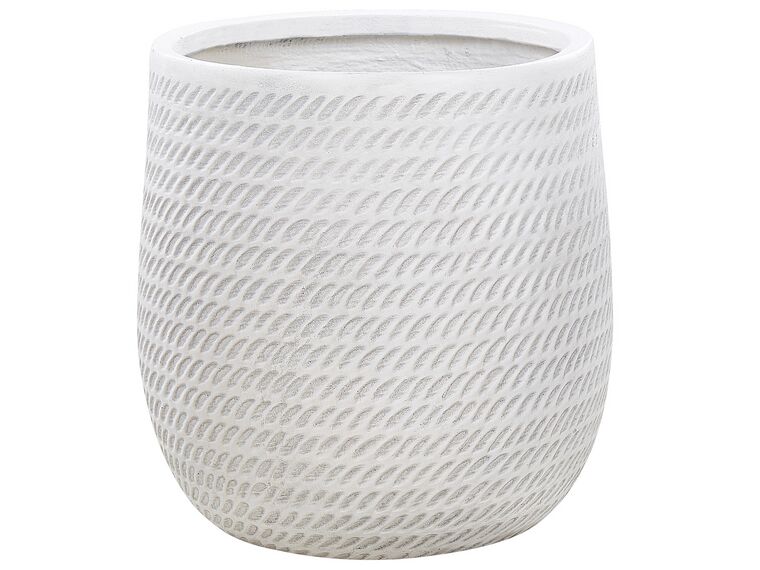 Vaso para plantas em fibra de argila branco creme 39 x 39 x 44 cm LIVADIA_871636