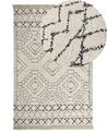Teppich Baumwolle beige / schwarz geometrisches Muster 140 x 200 cm Kurzflor ZEYNE_840035