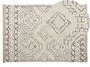 Teppich Baumwolle beige / schwarz geometrisches Muster 140 x 200 cm Kurzflor ZEYNE_840035