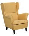 Fabric Wingback Chair Yellow ABSON_747414