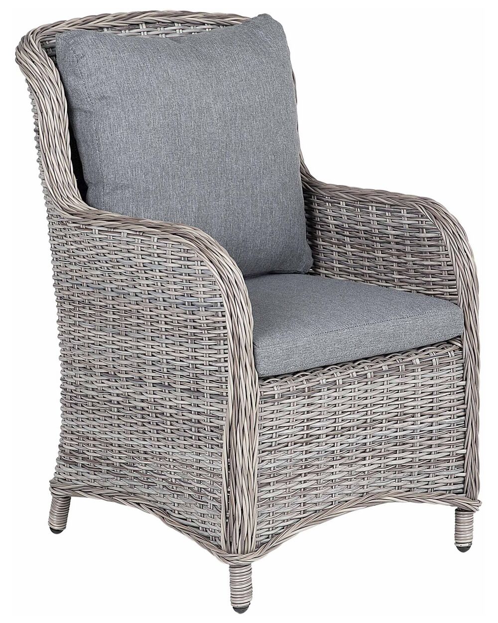 Set of 2 PE Rattan Garden Chairs Grey CASCAIS Beliani.co.uk