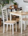Conjunto de 2 cadeiras de jantar em madeira castanha clara e branca BATTERSBY_785907