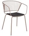 Set of 2 Metal Dining Chairs Beige RIGBY_907865