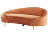 3-Sitzer Sofa Samtstoff orange / gold SAVAR_835647