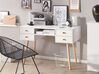 4 Drawer Home Office Desk with Shelf 110 x 55 cm White LEVIN_800473