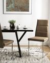 Set of 2 Faux Leather Dining Chairs Beige ROCKFORD_693139