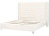 Zamatová posteľ 160 x 200 cm krémová biela LUBBON_882164