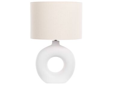 Bordlampe hvid/beige keramik VENTA
