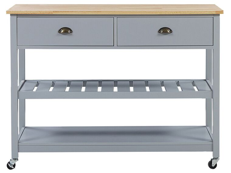 2 Drawer Kitchen Trolley Grey NAVARINO Beliani.co.uk
