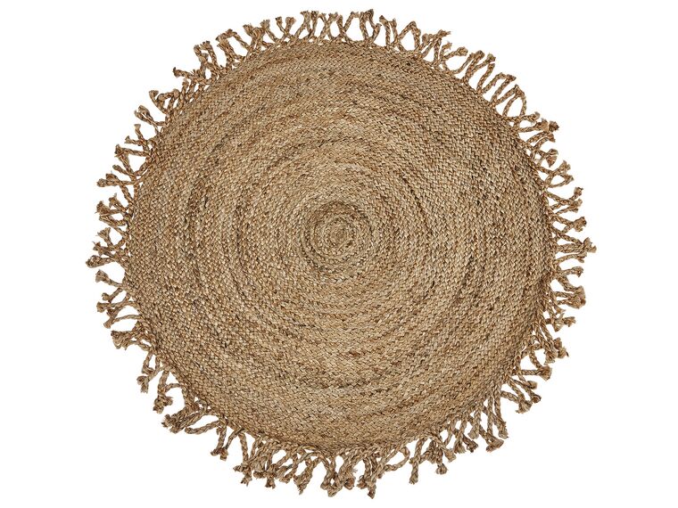 Jutový kulatý koberec ⌀ 120 cm béžový ZONGULDAK_839517