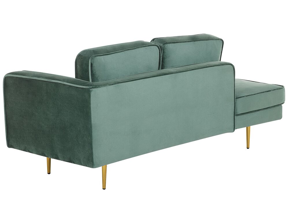 Right Hand Velvet Chaise Lounge Mint Green MIRAMAS Beliani.co.uk