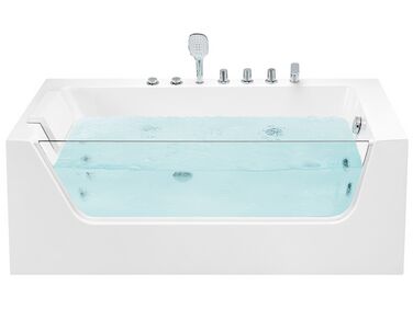 Bañera de hidromasaje esquinera de acrílico blanco/plateado izquierda 170 x 80 cm PUQUIO
