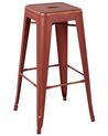 Set of 2 Steel Stools 76 cm Red with Gold CABRILLO_705340