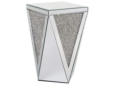 Mesa de apoio em vidro prateado espelhado LUXEY