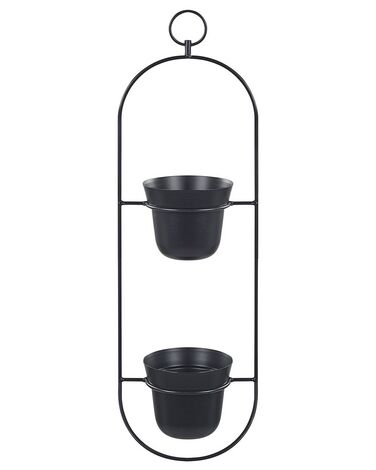 Vasos para plantas suspensos em metal preto 18 x 12 x 62 cm AGIOS