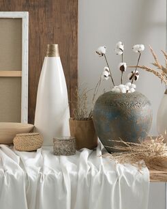 Koristemaljakko terrakotta valkoinen 53 cm EMONA