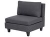 5-Seater Modular Fabric Sofa with Ottoman Dark Grey UNSTAD_893551