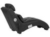 Chaise longue en cuir PU noir avec haut parleur Bluetooth et port USB SIMORRE_775904