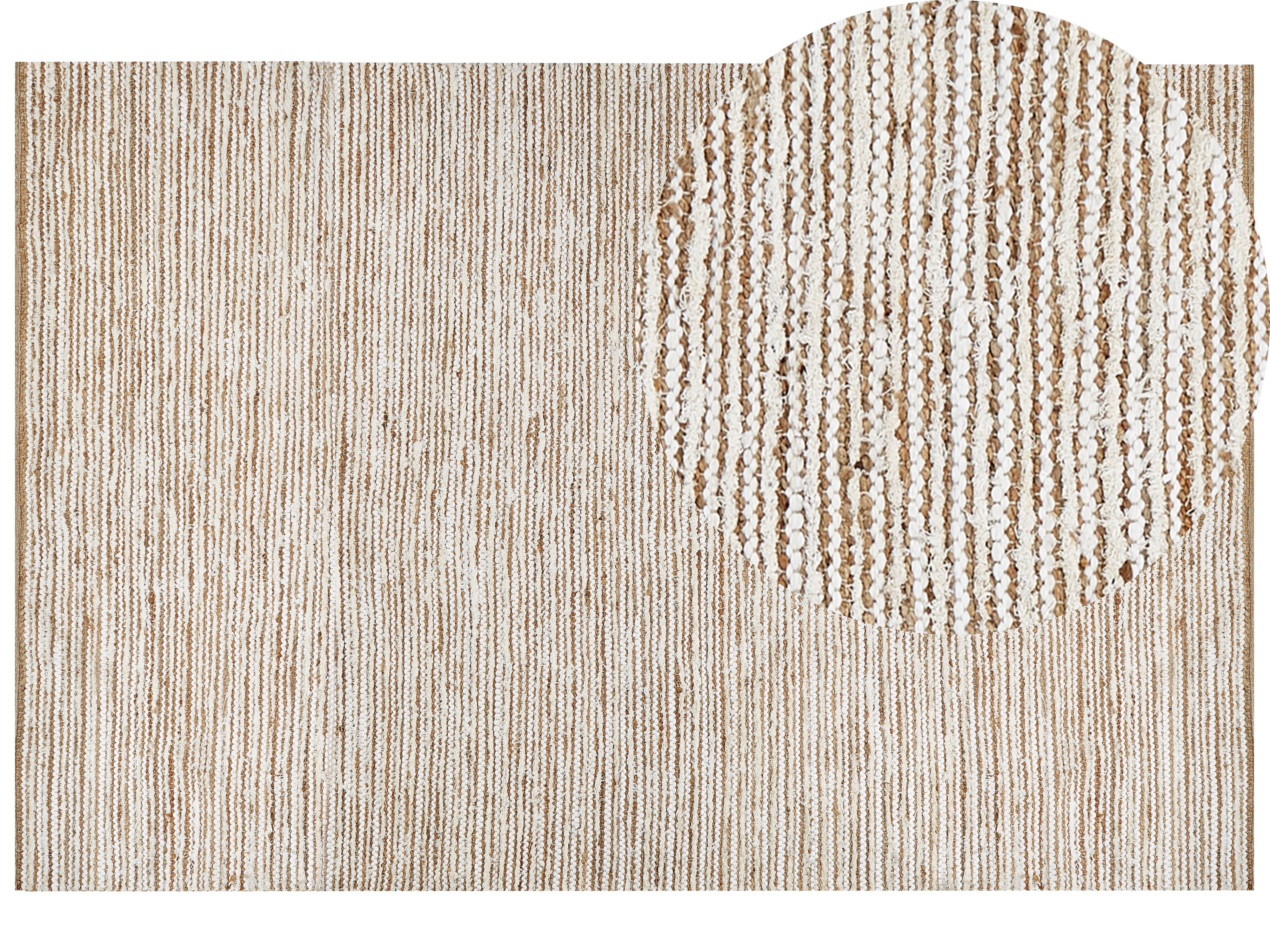 Baumwolle 200 x 300 BARKHAN / cm Teppich beige weiß