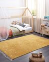 Cotton Area Rug Dotted 140 x 200 cm Yellow ASTAF_908030