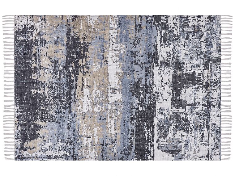 Teppich mehrfarbig 150 x 230 cm abstraktes Muster Fransen Kurzflor KONAKLI_817347