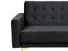 3 Seater Velvet Sofa Bed Black ABERDEEN_855965