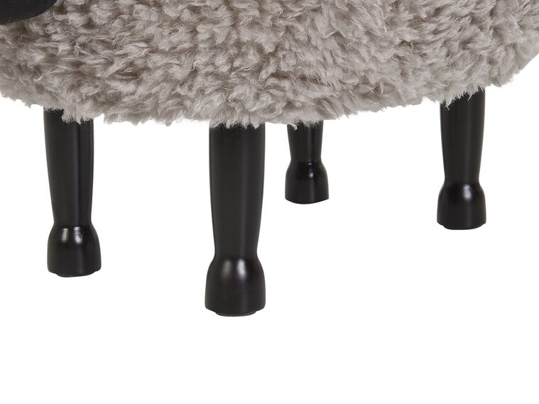 Pouf Enfant En Forme De Mouton Beliani - Tabouret Rangement Rose Avec Pieds Bois - Pour Chambre D'Enfant