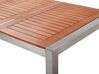 Conjunto de mesa com tampo em madeira de eucalipto 180 x 90 cm e 6 cadeiras pretas GROSSETO_768477