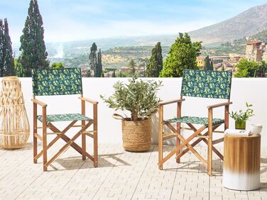 Sett med 2 stoler i lyst tre med olivenmønster CINE