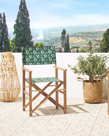 Sett med 2 stoler i lyst tre med olivenmønster CINE