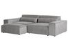 Soffa med schäslong 2-sits modulär tyg grå HELLNAR_911758