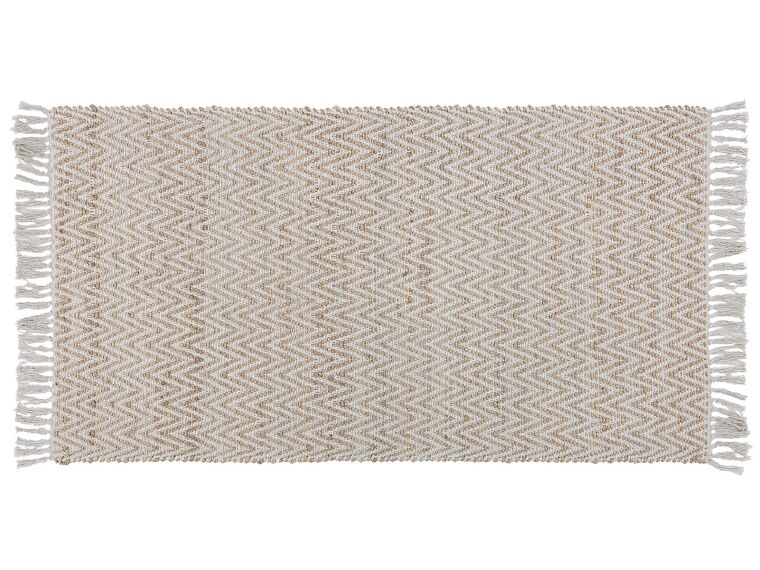 Teppich beige 80 x 150 cm ZickZack-Muster Kurzflor zweiseitig AFRIN_807453