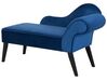 Mini chaise longue en velours bleu côté droit BIARRITZ_733889