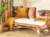 Conjunto de 2 almofadas decorativas com padrão floral e borlas em veludo amarelo 45 x 45 cm RHEUM_838462