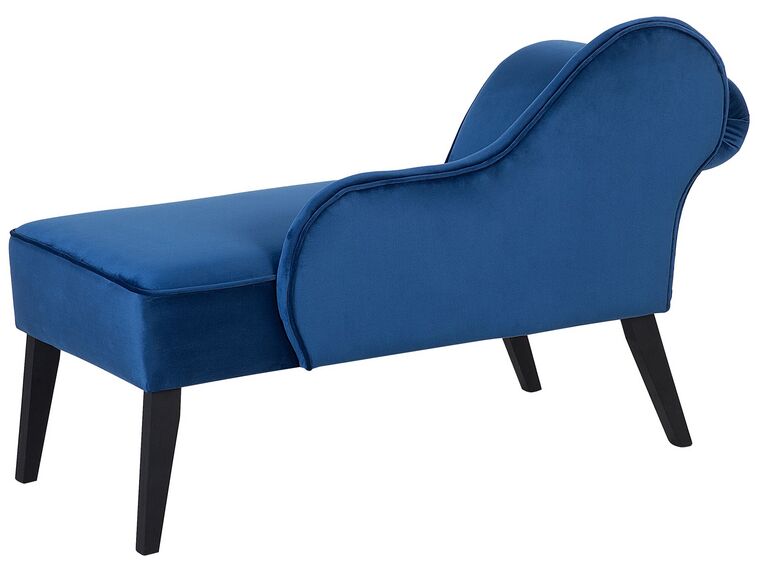 Left Hand Velvet Chaise Lounge Cobalt Blue BIARRITZ Beliani.co.uk