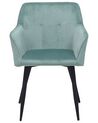	Conjunto de 2 sillas de comedor de terciopelo verde menta/negro JASMIN_710891