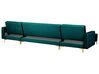 5 Seater U-Shaped Modular Velvet Sofa with Ottoman Teal ABERDEEN_738317