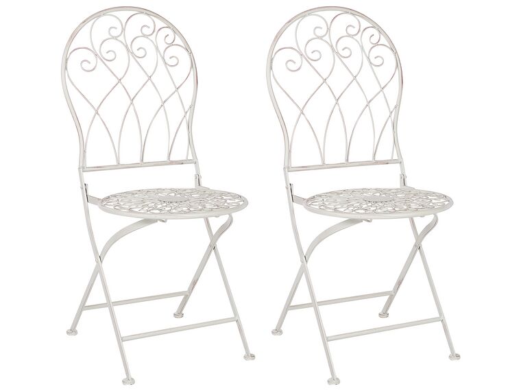 Zestaw 2 krzeseł ogrodowych metalowy biały STIFFE _856124